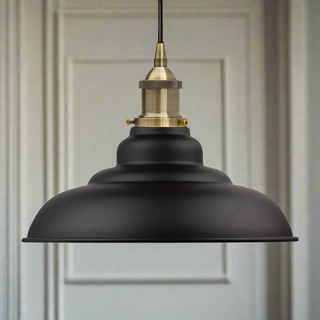 St Edmund's Painted Pendant Light in Matt Black
