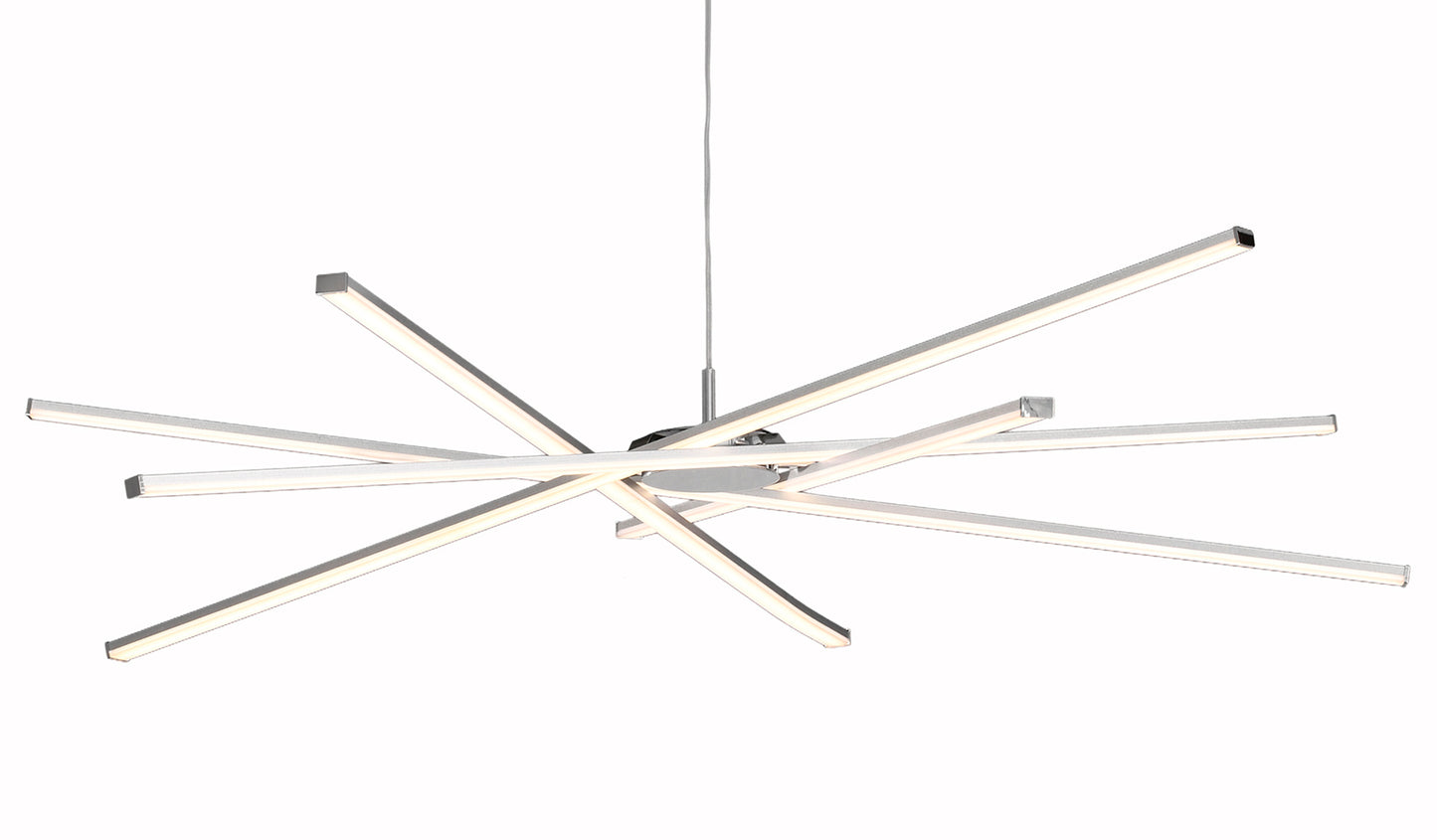 Star LED Pendant 100cm Round 60W 3000K, 4800lm, Dimmable Silver/Frosted Acrylic/Polished Chrome, 3yrs Warranty by Mantra