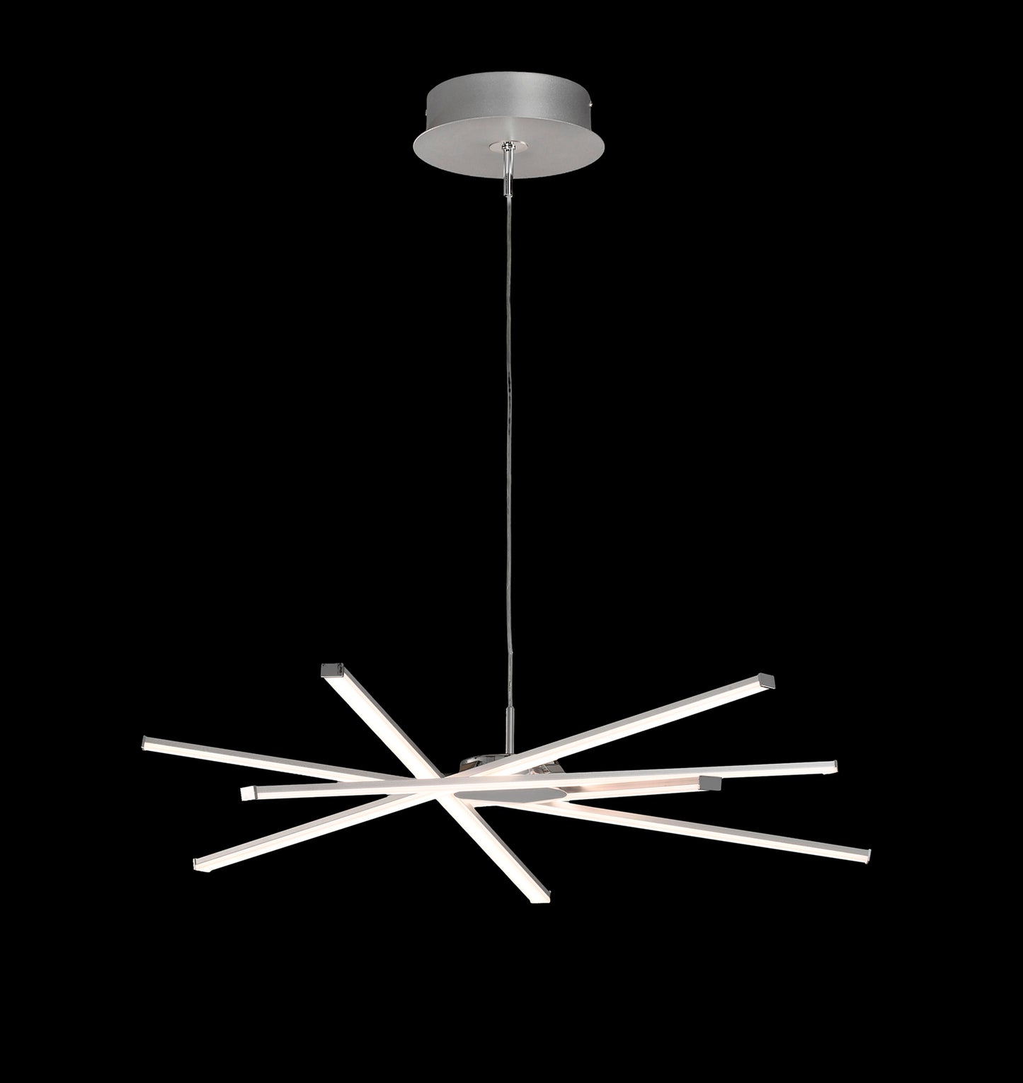 Star LED Pendant 69cm Round 42W 3000K, 3700lm, Dimmable Silver/Frosted Acrylic/Polished Chrome, 3yrs Warranty by Mantra