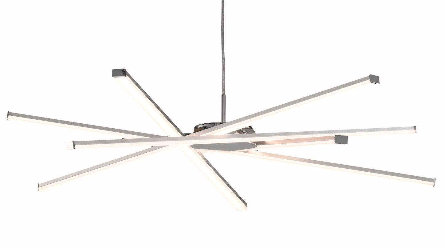 Star LED Pendant 69cm Round 42W 3000K, 3700lm, Dimmable Silver/Frosted Acrylic/Polished Chrome, 3yrs Warranty by Mantra