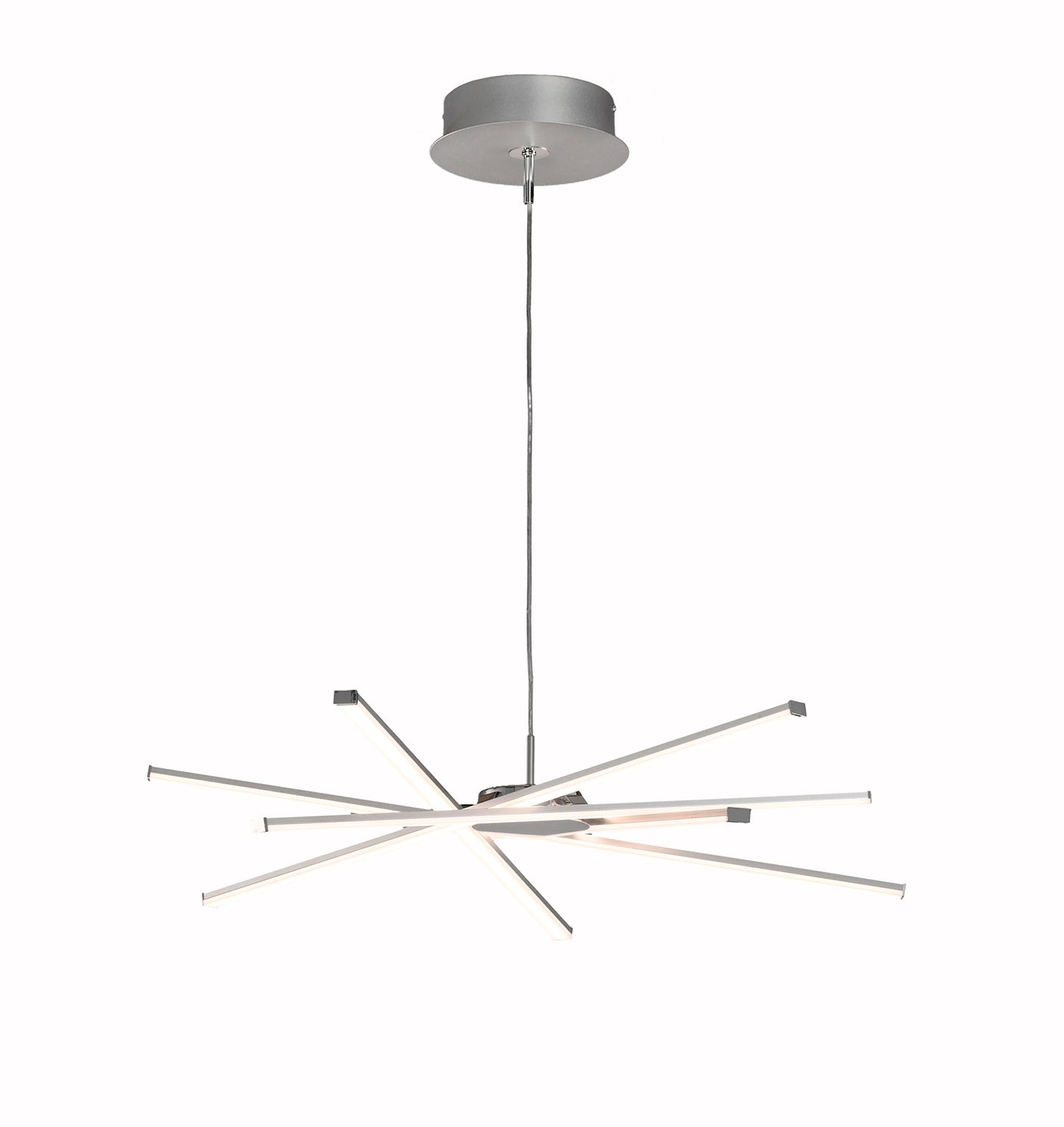 Star LED Pendant 69cm Round 42W 3000K, 3700lm, Dimmable Silver/Frosted Acrylic/Polished Chrome, 3yrs Warranty by Mantra