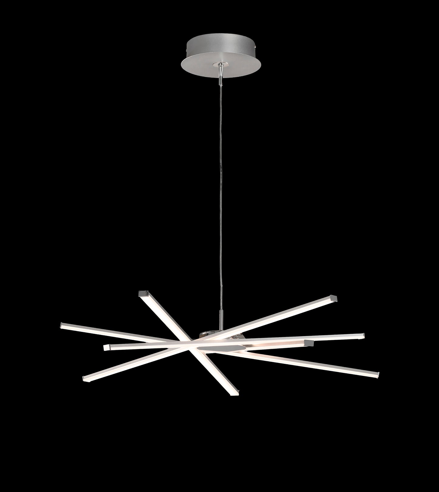 Star LED Pendant 69cm Round 42W 3000K, 3700lm, Silver/Frosted Acrylic/Polished Chrome, 3yrs Warranty by Mantra