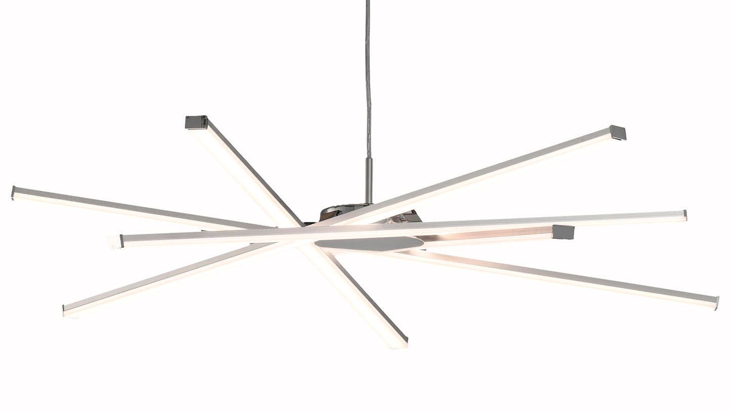 Star LED Pendant 69cm Round 42W 3000K, 3700lm, Silver/Frosted Acrylic/Polished Chrome, 3yrs Warranty by Mantra