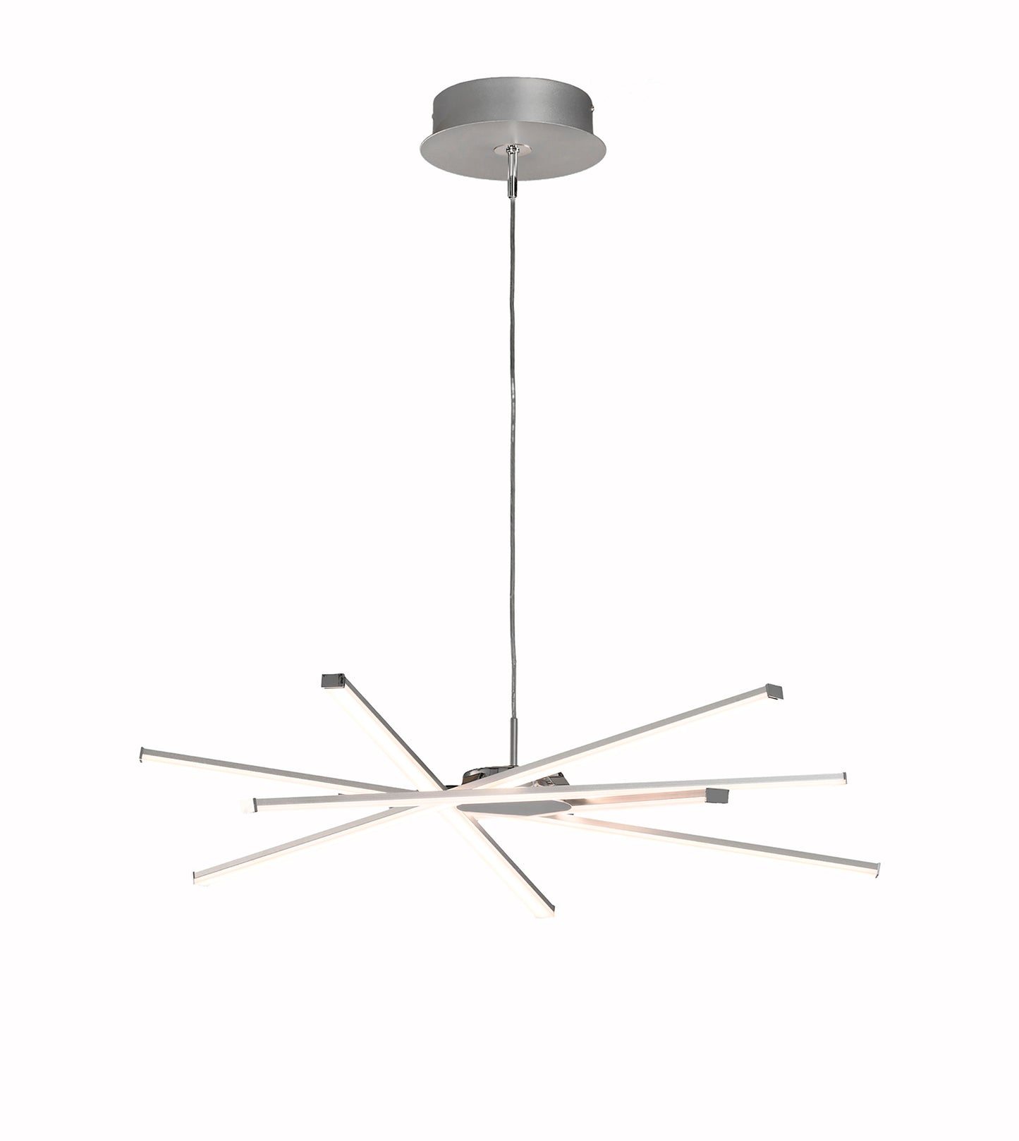 Star LED Pendant 69cm Round 42W 3000K, 3700lm, Silver/Frosted Acrylic/Polished Chrome, 3yrs Warranty by Mantra