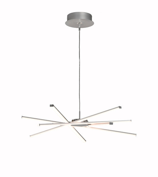 Star LED Pendant 69cm Round 42W 3000K, 3700lm, Silver/Frosted Acrylic/Polished Chrome, 3yrs Warranty by Mantra