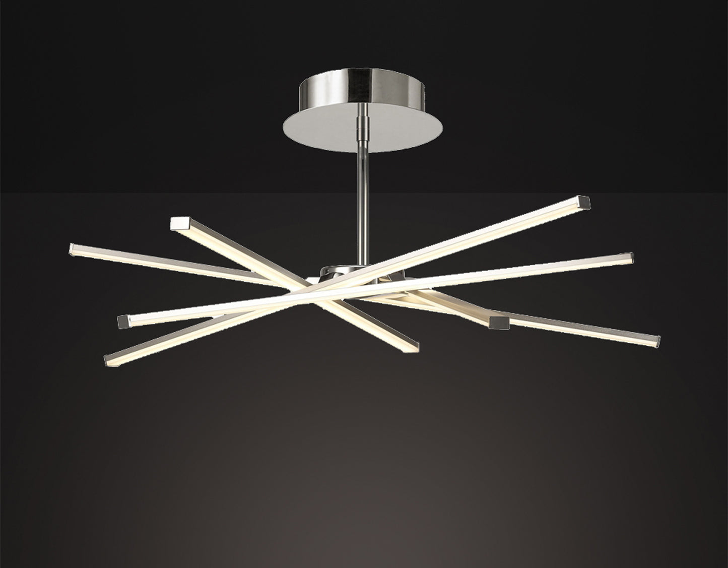 Star LED Ceiling 70.5cm Round 42W 3000K, 3700lm, Dimmable, Silver/Frosted Acrylic/Polished Chrome, 3yrs Warranty by Mantra