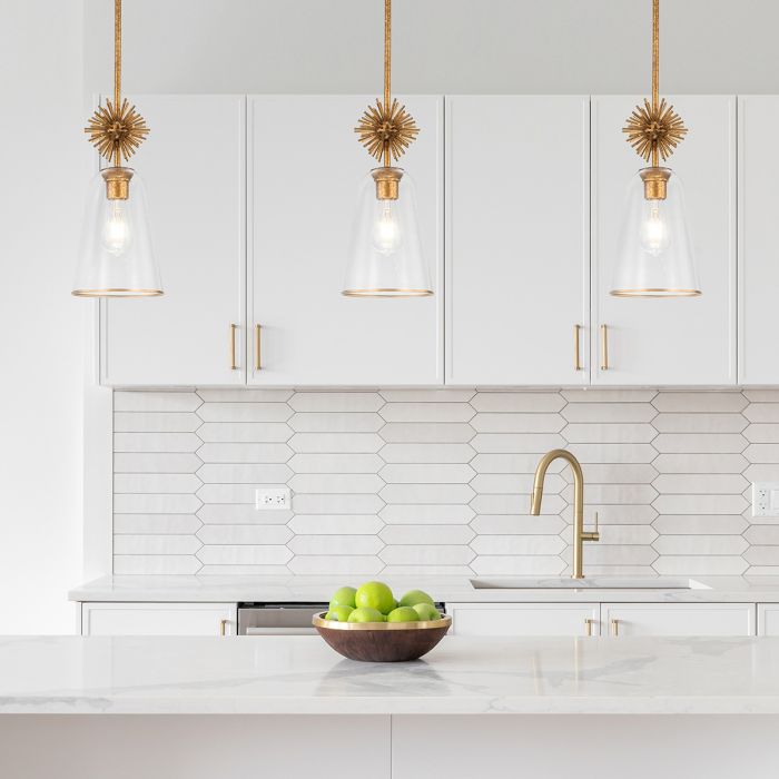 Staring 1 lt Pendant - Distressed Gold