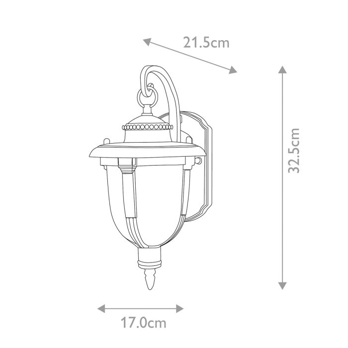 St Louis 1 Light Small Wall Lantern - Weathered Bronze