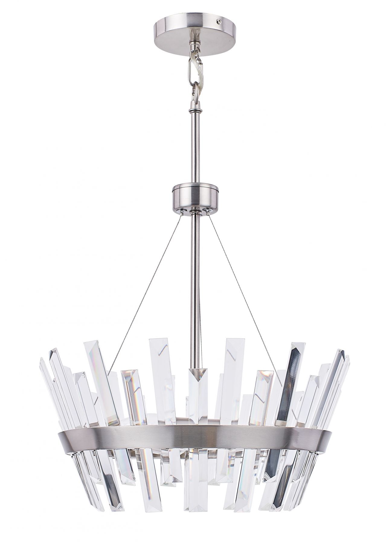 Strata 3 Light Crystal Pendant Satin Chrome