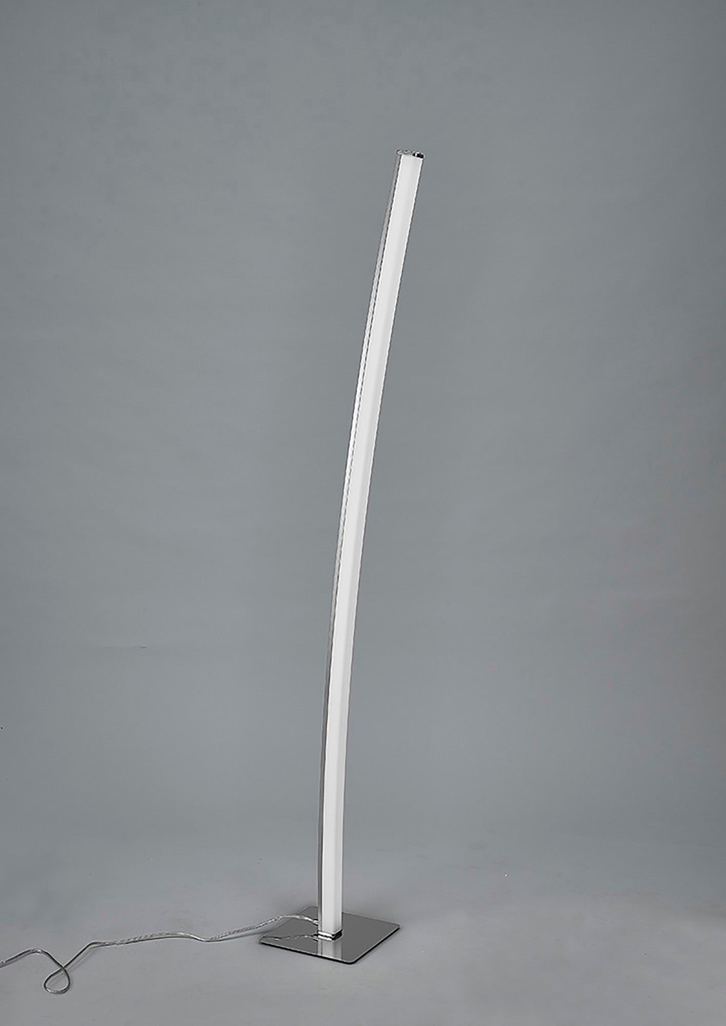 Surf Floor Lamp 23W LED Satin Nickel / Polished Chrome 3000K, 1590lm, Touch Dimmer 3yrs Warranty by Mantra