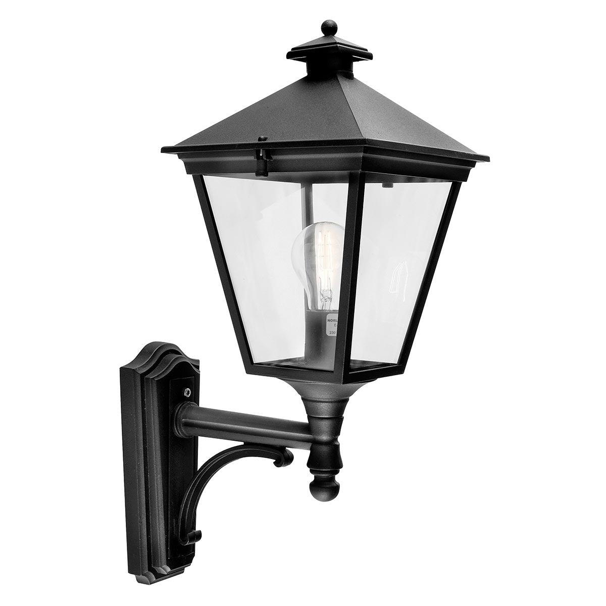 Turin 1 Light Up Wall Lantern – Black