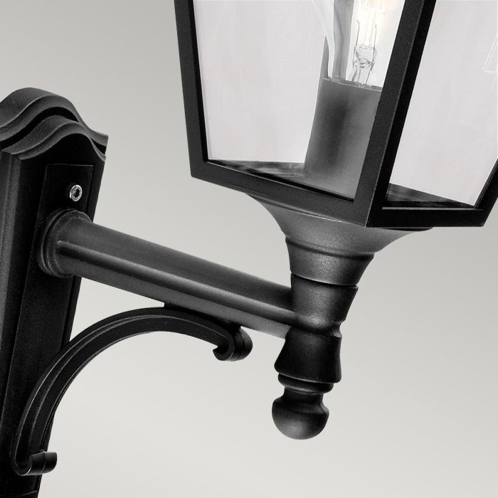 Turin 1 Light Up Wall Lantern - Black