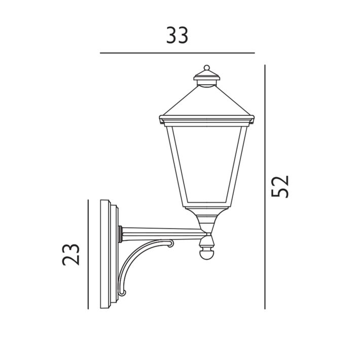 Turin 1 Light Up Wall Lantern - Black