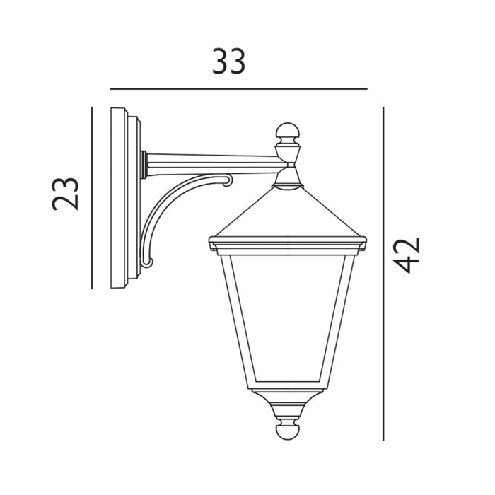 Turin 1 Light Down Wall Lantern - Black