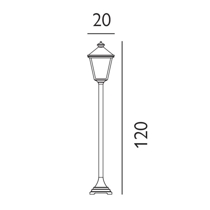 Turin 1 Light Pillar - Black