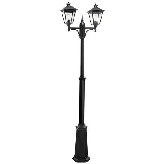 Turin 2 Light Twin Lamp Post - Black