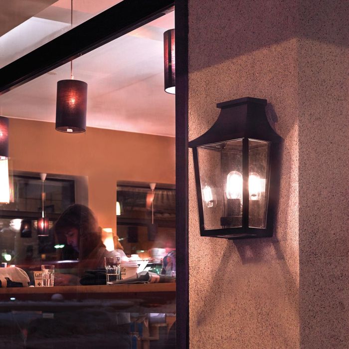 Turin 1 Light Half Wall Lantern - Black