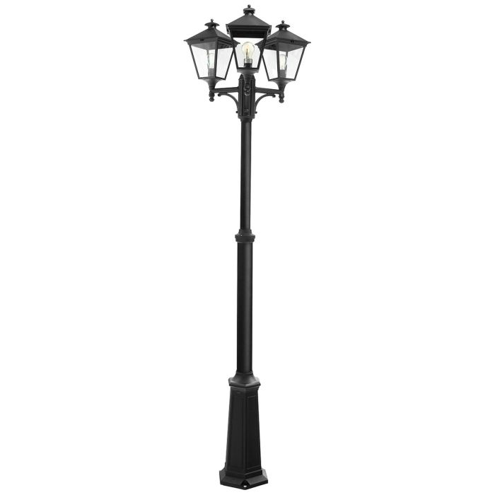 Turin 3 Light Triple Lamp Post - Black