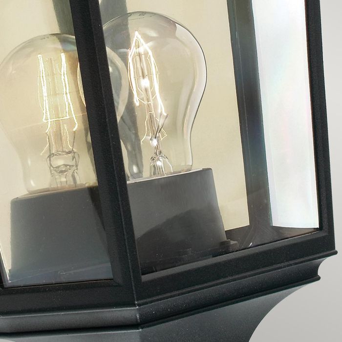 Turin 1 Light Half Lantern - Black
