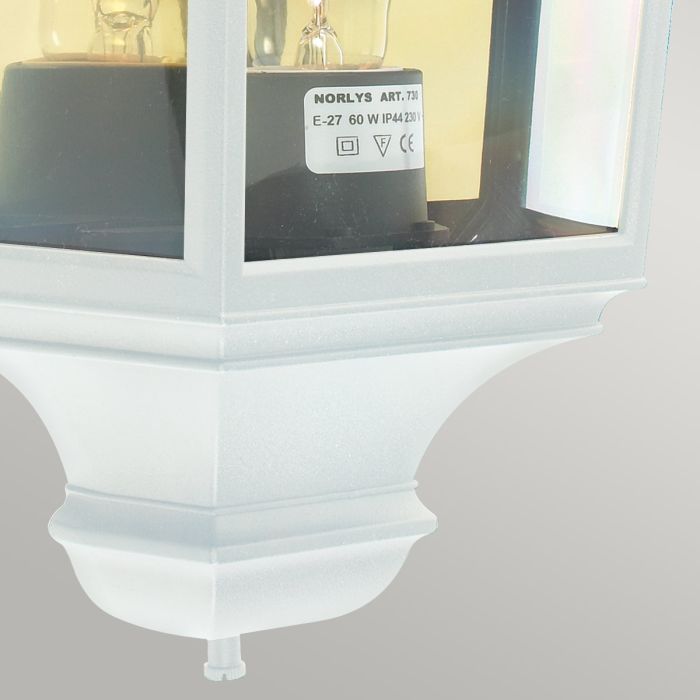 Turin 1 Light Half Lantern - White