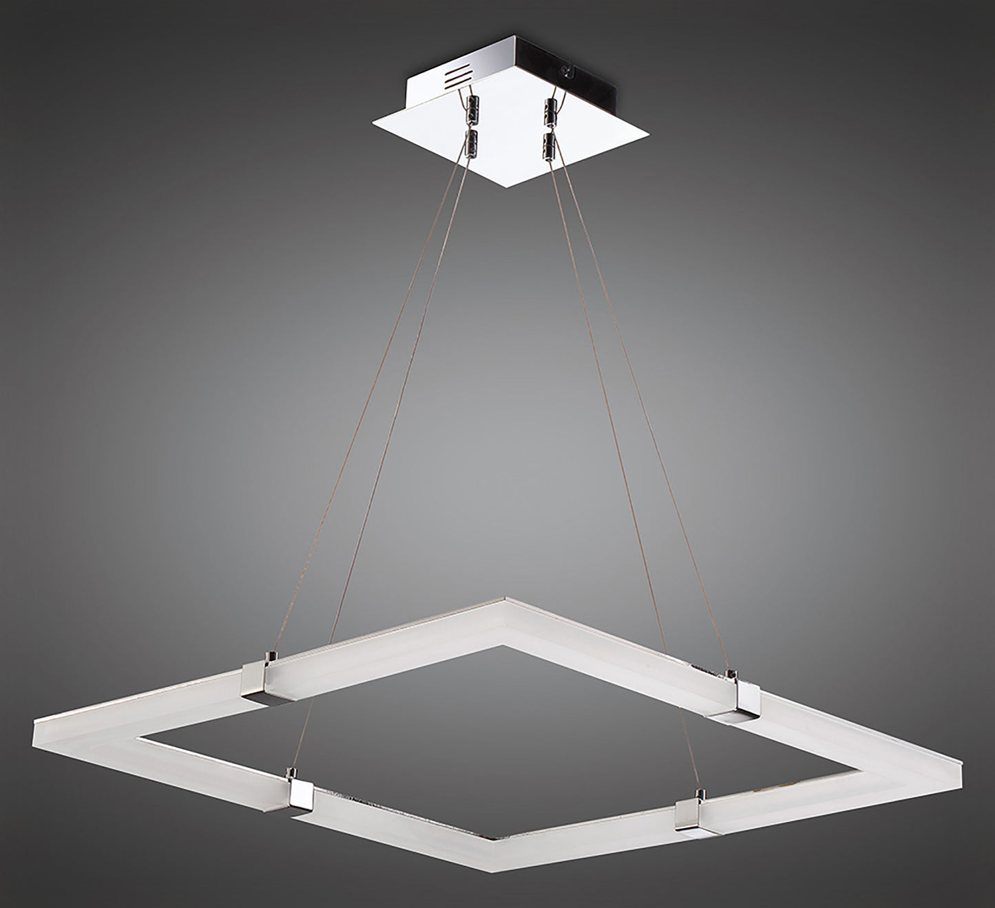 Taccía Pendant 28W LED Square 3000K, 2500lm, Polished Chrome/Frosted Acrylic, 3yrs Warranty by Mantra