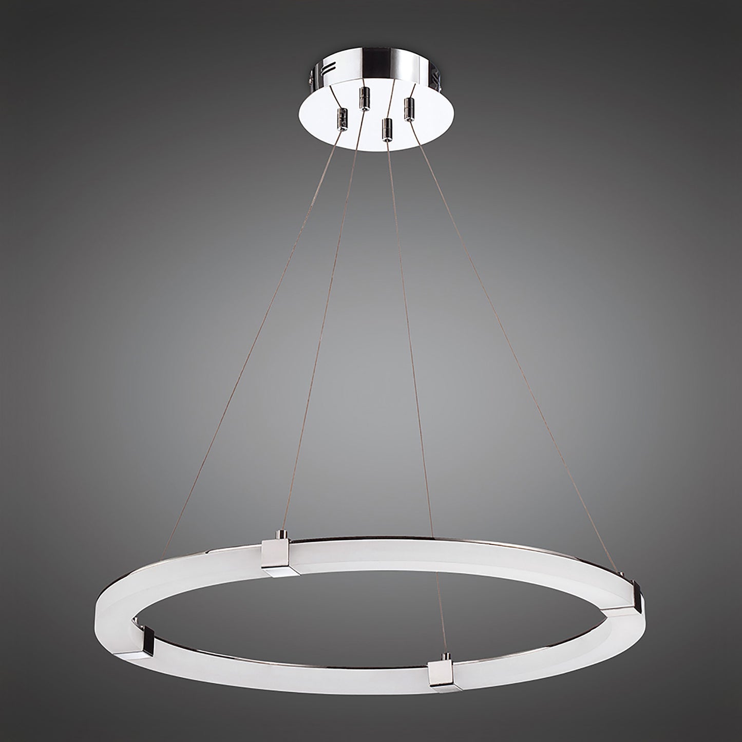 Taccía Pendant 28W LED Round 3000K, 2500lm, Polished Chrome/Frosted Acrylic, 3yrs Warranty by Mantra