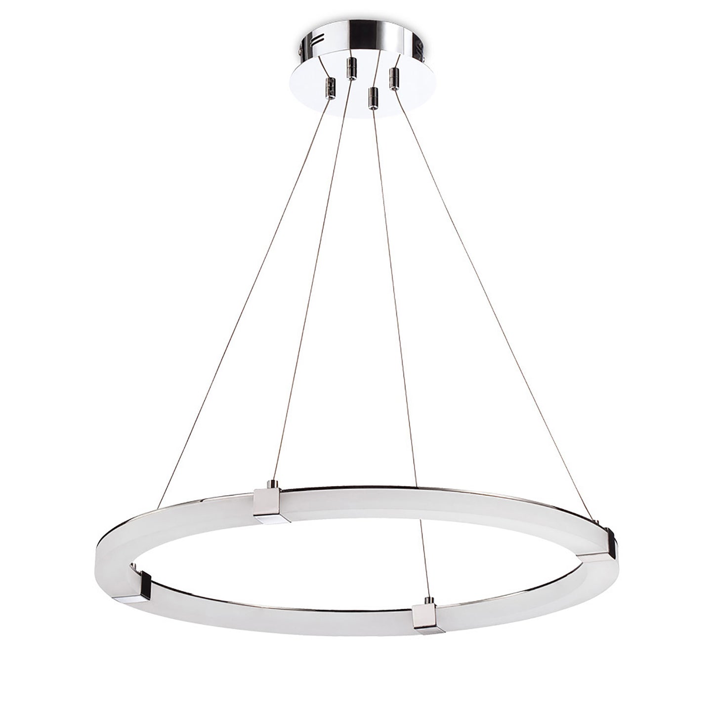 Taccía Pendant 28W LED Round 3000K, 2500lm, Polished Chrome/Frosted Acrylic, 3yrs Warranty by Mantra