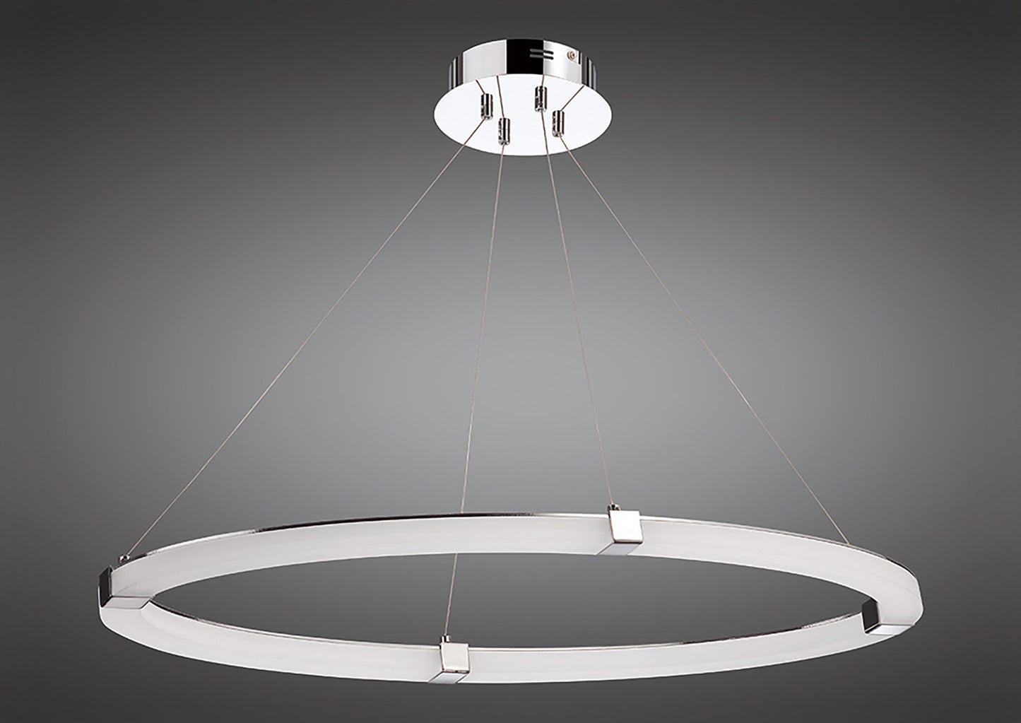 Taccía Pendant 28W LED Oval 3000K, 2500lm, Polished Chrome/Frosted Acrylic, 3yrs Warranty by Mantra