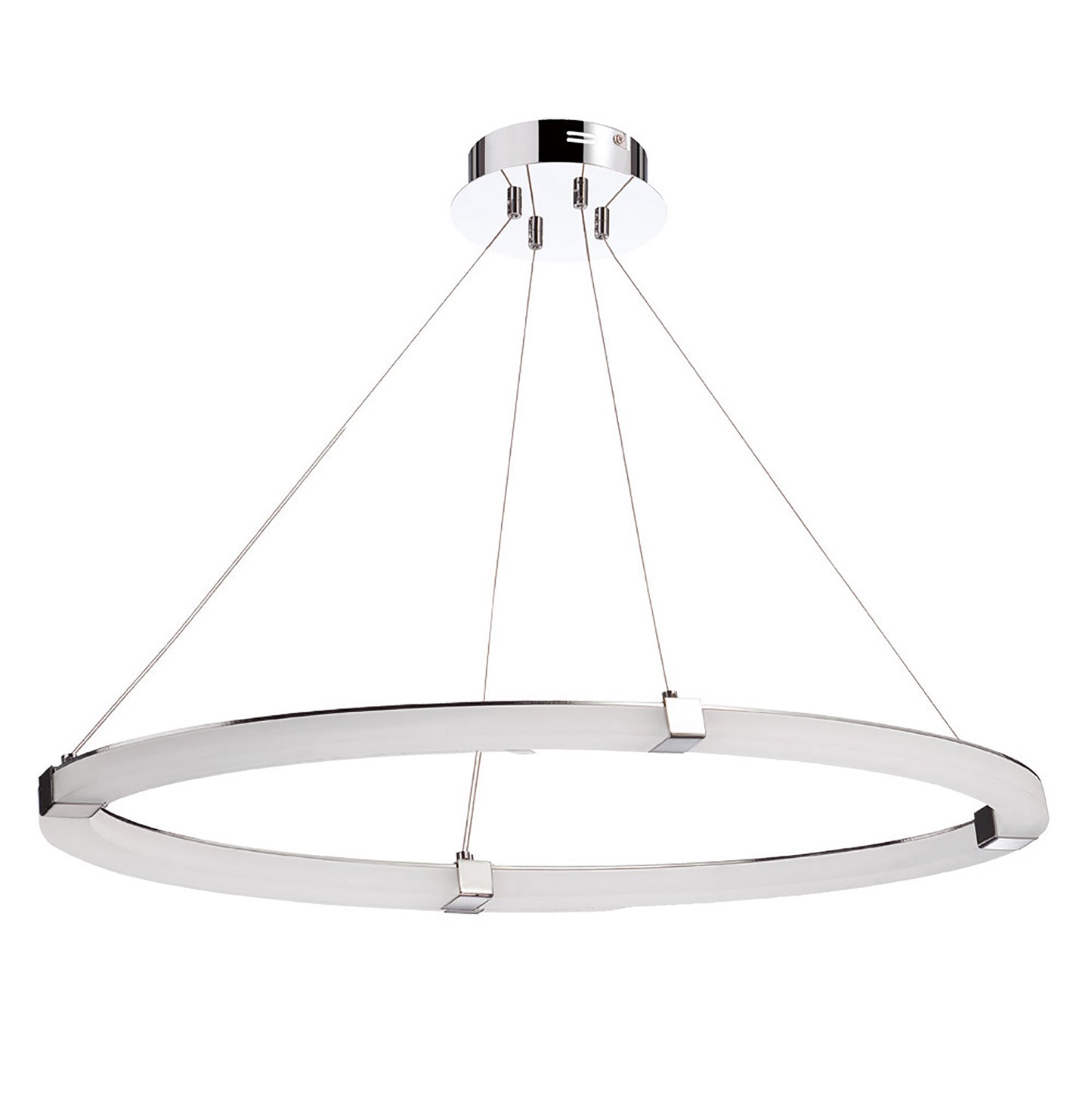 Taccía Pendant 28W LED Oval 3000K, 2500lm, Polished Chrome/Frosted Acrylic, 3yrs Warranty by Mantra