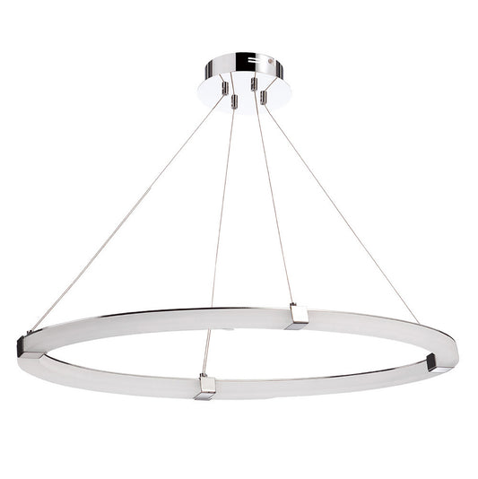 Taccía Pendant 28W LED Oval 3000K, 2500lm, Polished Chrome/Frosted Acrylic, 3yrs Warranty by Mantra