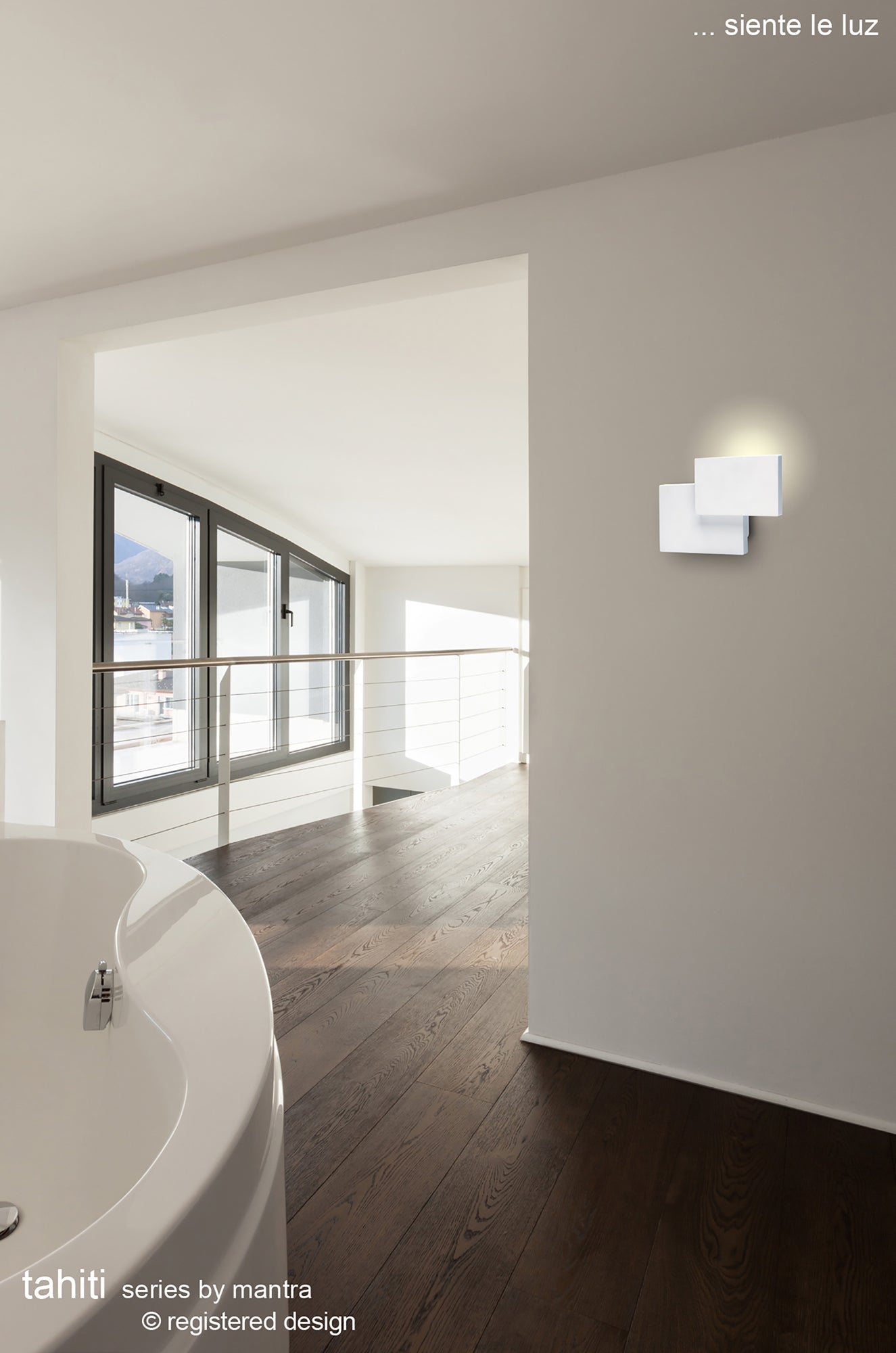 Tahiti Wall Light Circles 5W LED 3000K Matt White, 285lm, 3yrs Warranty by Mantra