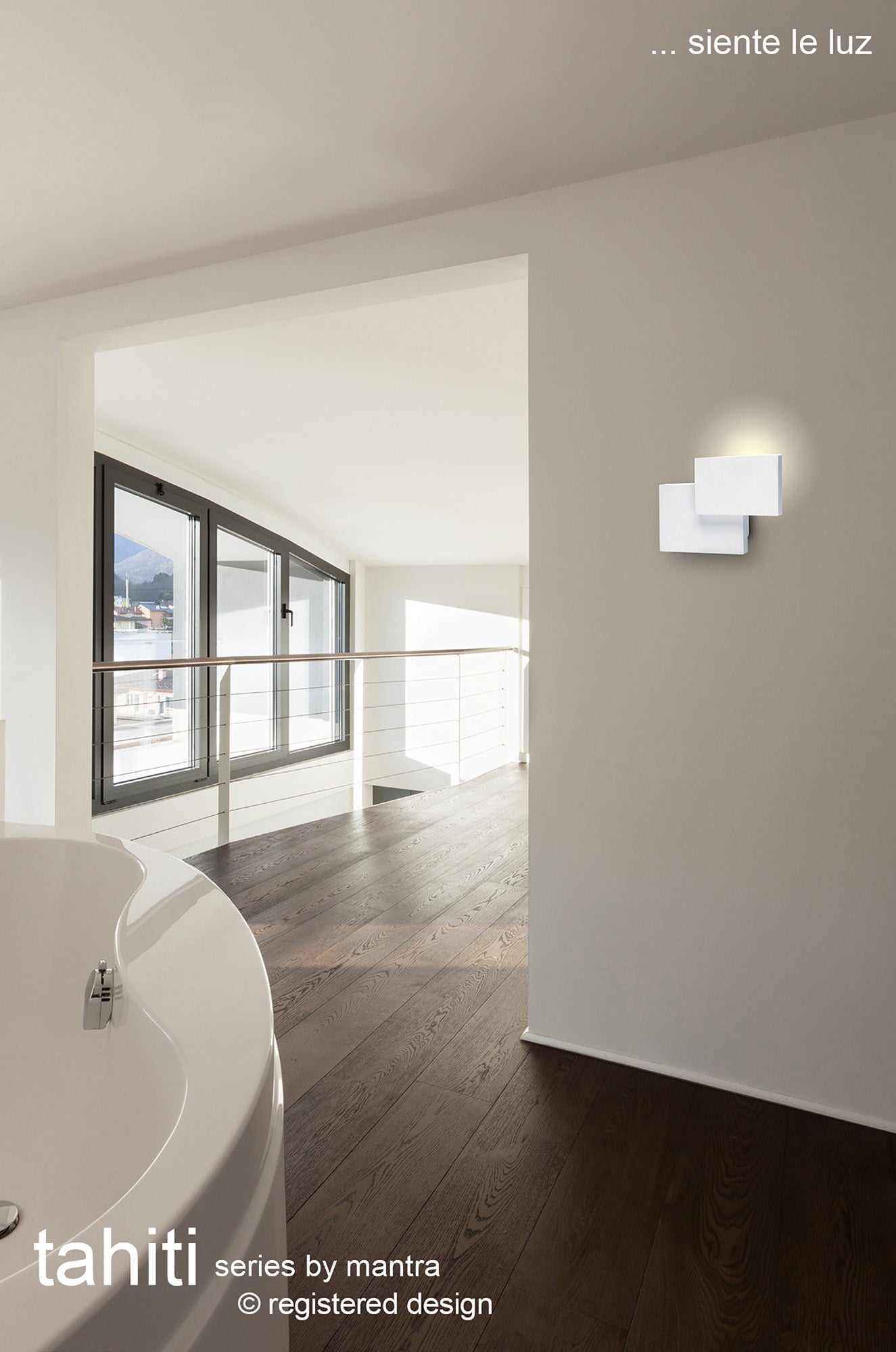 Tahiti Wall Light Wave 6W LED 3000K Matt White, 215lm, 3yrs Warranty by Mantra