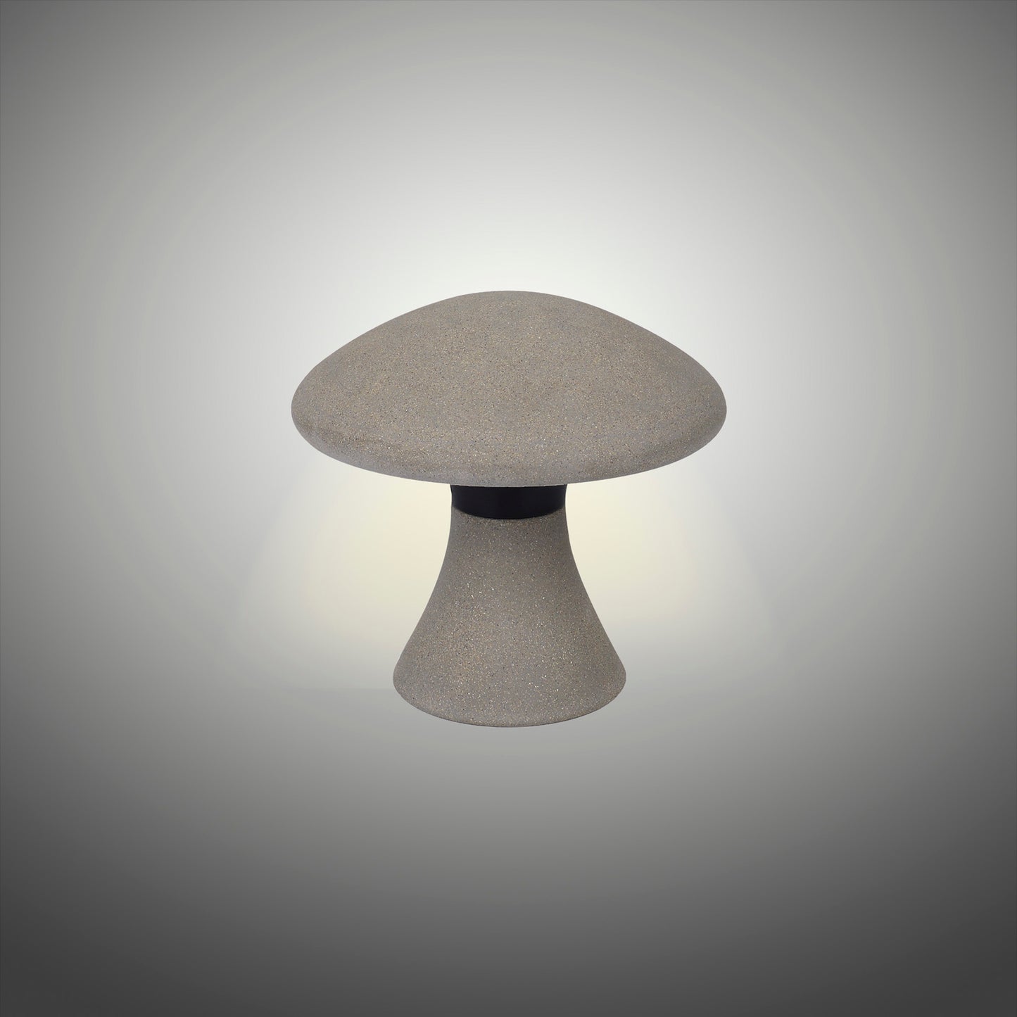 Taos Small Mushroom Bollard, 6.5W LED, 3000K, 490lm, IP65, Dark Grey Cement, 3yrs Warranty by Mantra