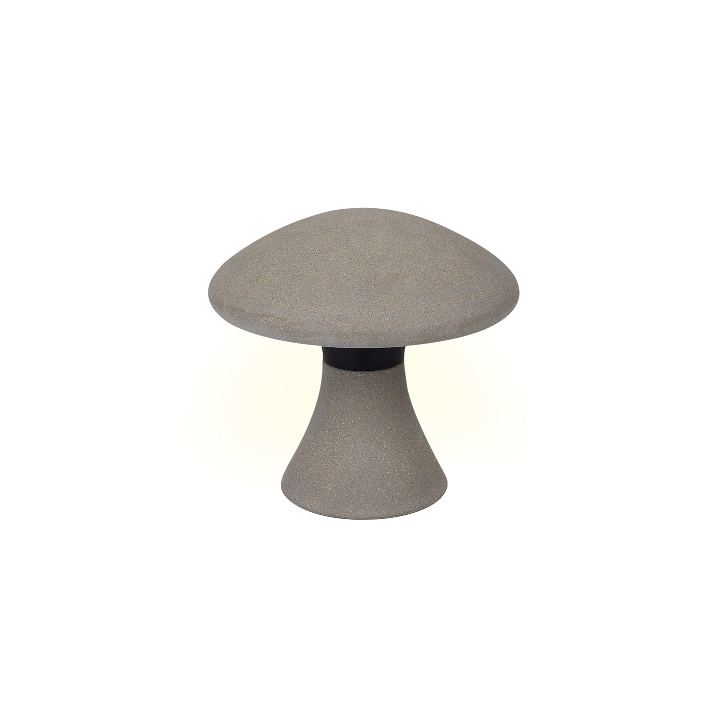 Taos Small Mushroom Bollard, 6.5W LED, 3000K, 490lm, IP65, Dark Grey Cement, 3yrs Warranty by Mantra