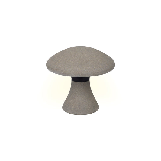 Taos Small Mushroom Bollard, 6.5W LED, 3000K, 490lm, IP65, Dark Grey Cement, 3yrs Warranty by Mantra