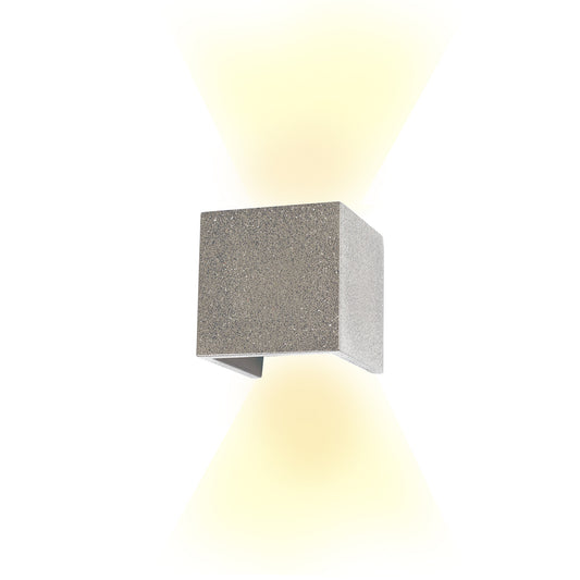 Taos Wall Lamp, 12W LED, 3000K, 1100lm, IP65, Dark Grey Cement, 3yrs Warranty by Mantra