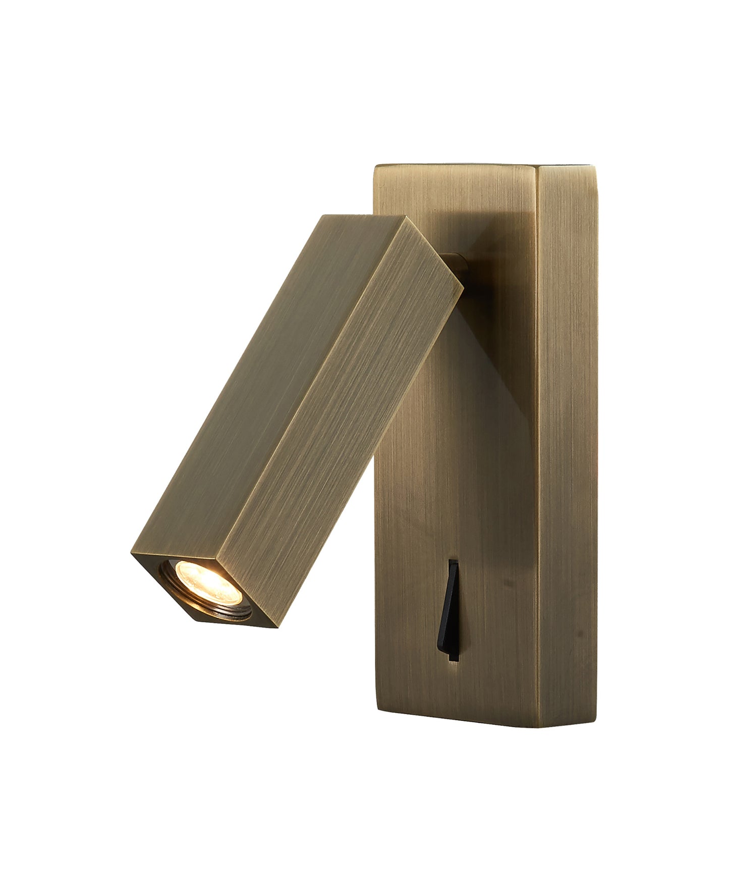 Tarifa Wall/Reading Light, Adjustable 3W LED, 3000K, 210lm, Switched, Antique Brass, 3yrs Warranty by Mantra