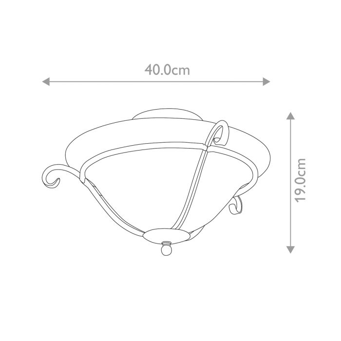 Torchiere 1 Light Flush - Black/ Opal Etched Glass