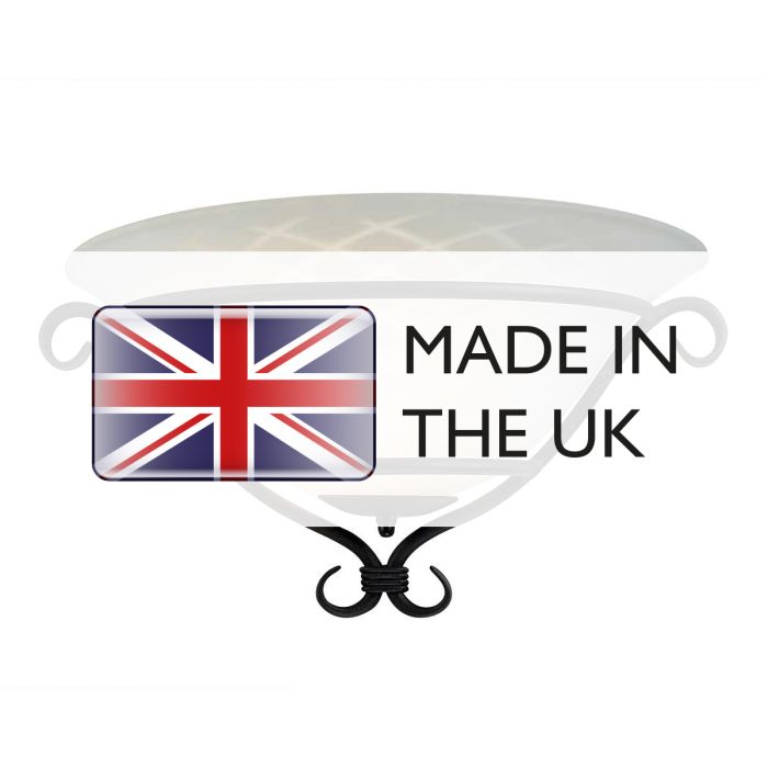 Torchiere 1 Light Wall Uplighter - Black with Etched Opal Glass