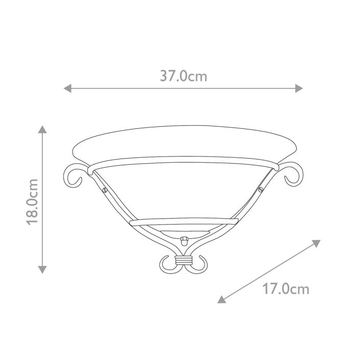 Torchiere 1 Light Wall Uplighter - Black with Etched Opal Glass