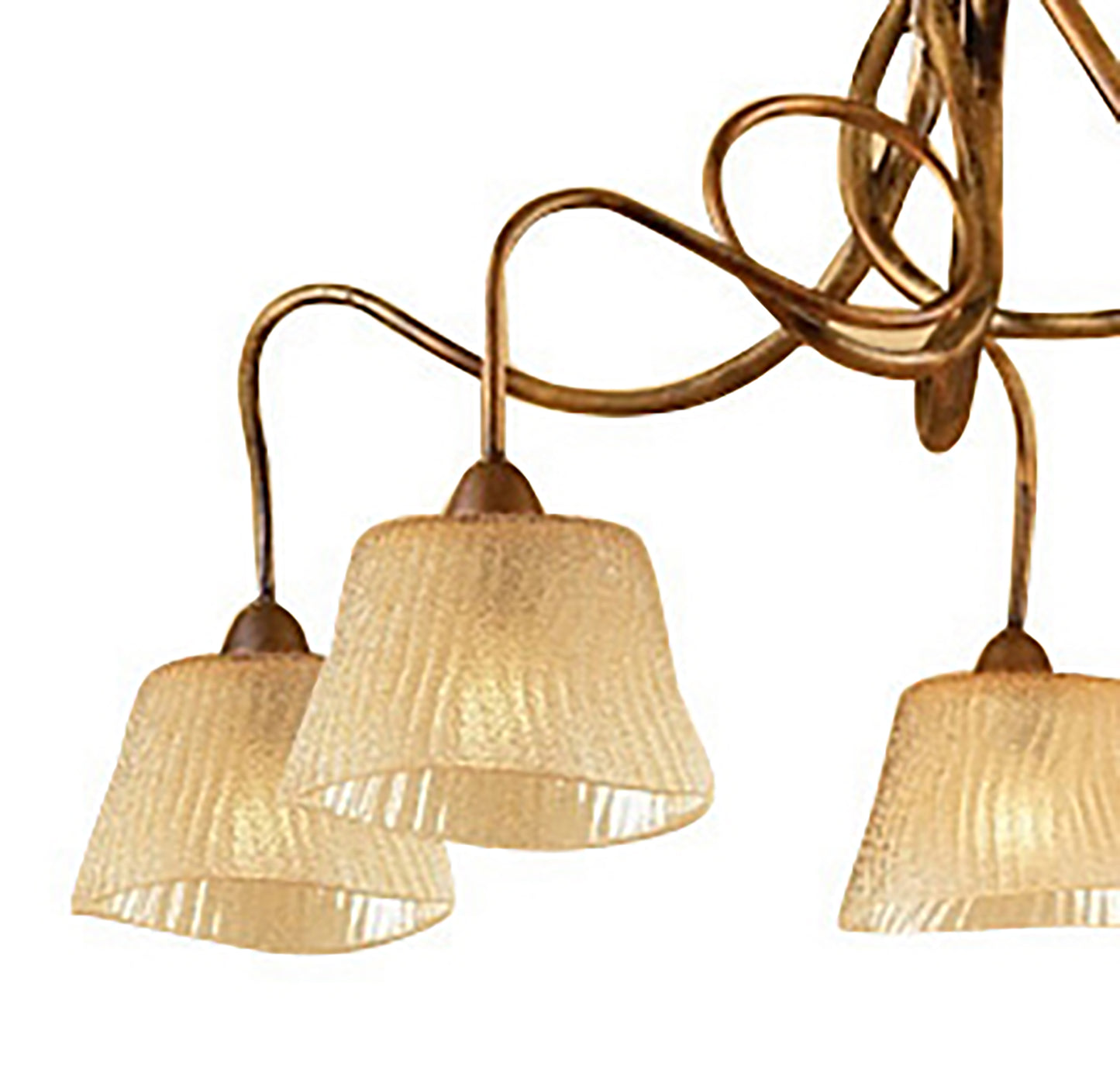 (0039 001) Tentacle Pendant 5 Light E14, Rustic Gold by Mantra