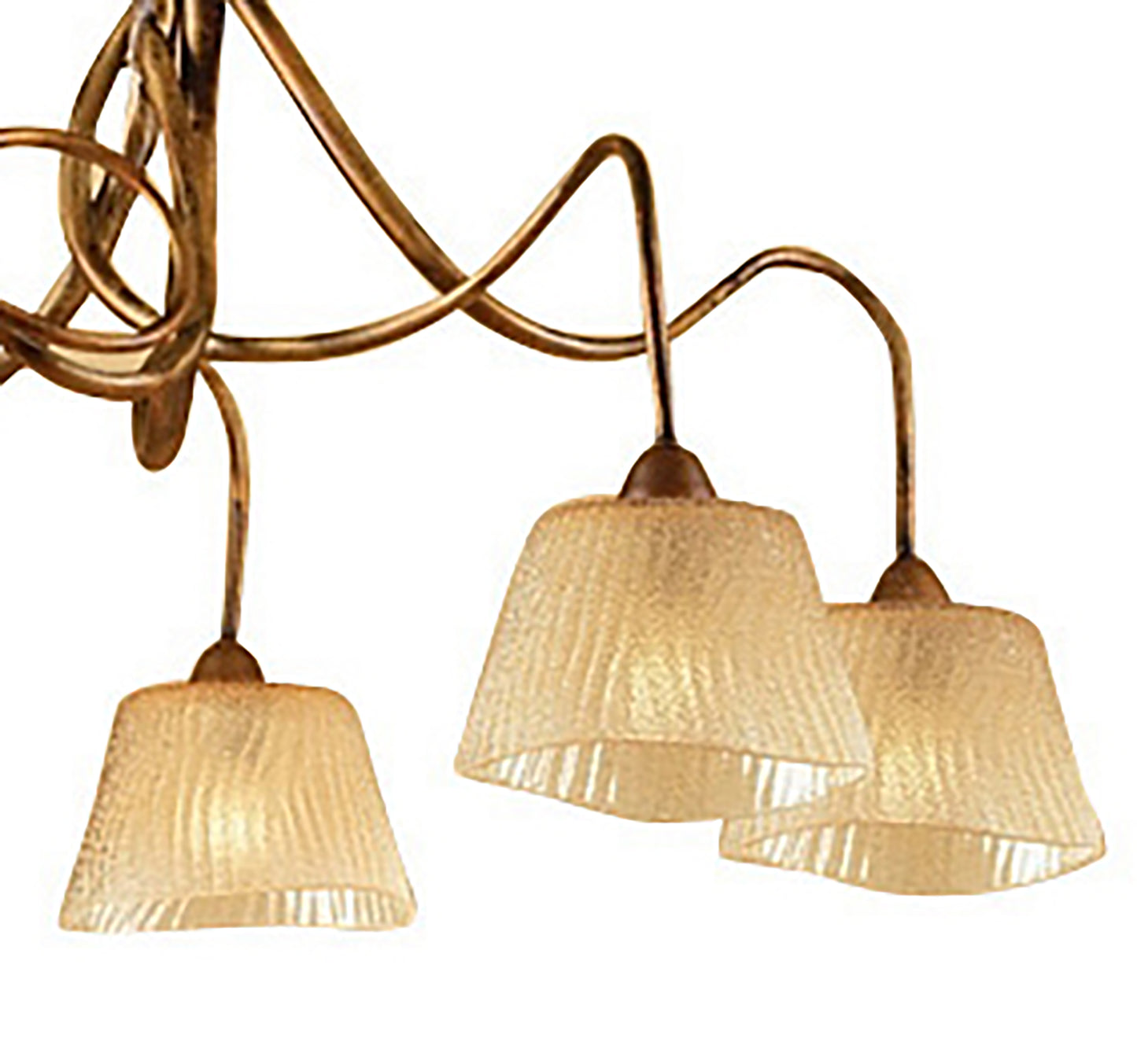 (0039 001) Tentacle Pendant 5 Light E14, Rustic Gold by Mantra