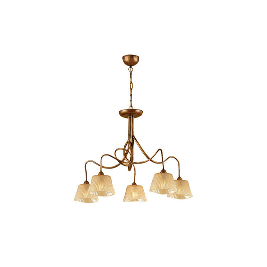 (0039 001) Tentacle Pendant 5 Light E14, Rustic Gold by Mantra