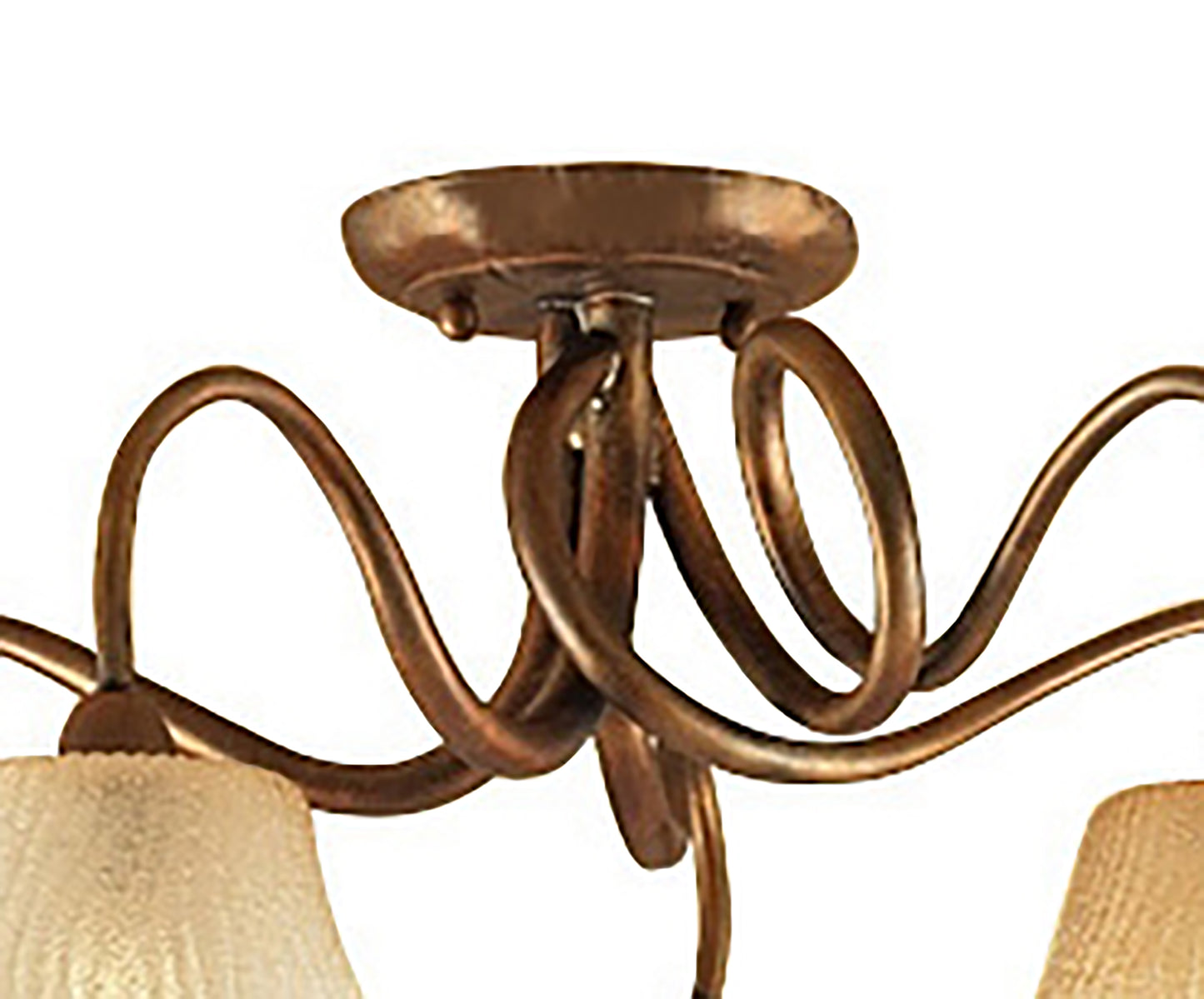 (0039 002) Tentacle Ceiling 5 Light E14, Rustic Gold by Mantra