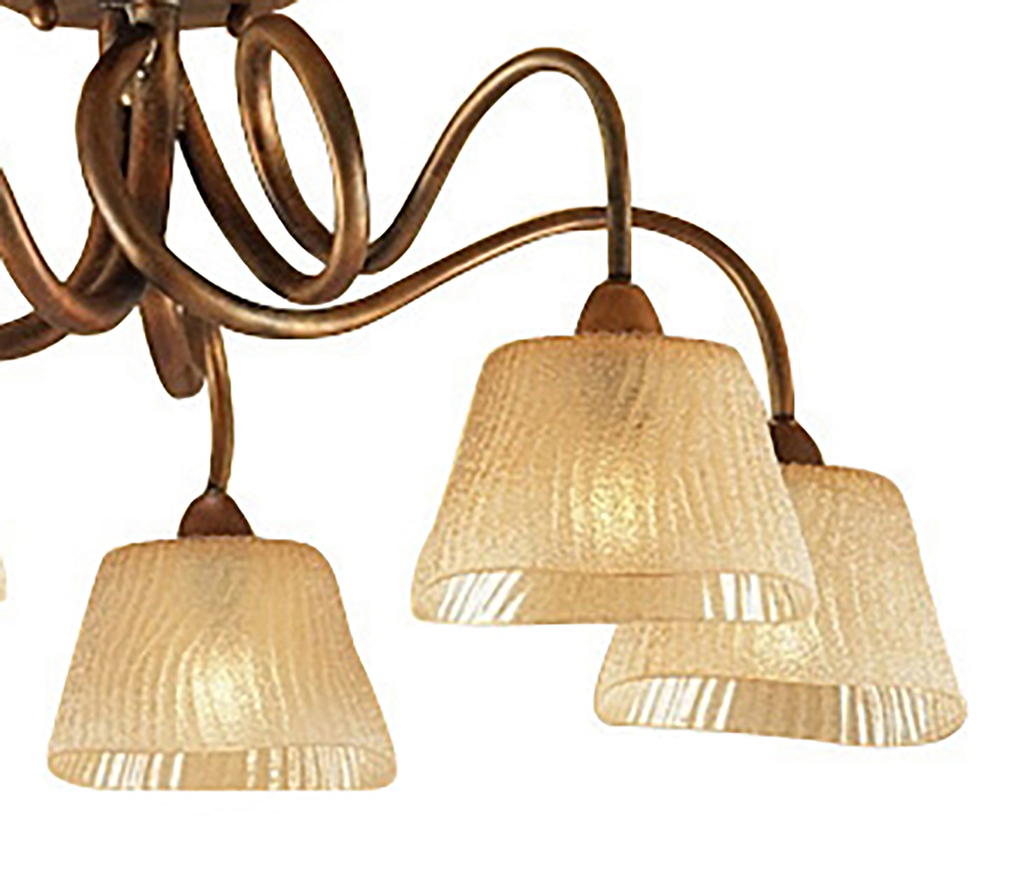 (0039 002) Tentacle Ceiling 5 Light E14, Rustic Gold by Mantra