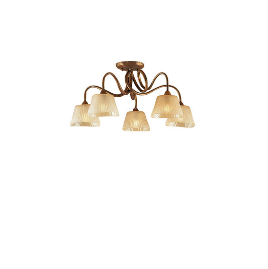 (0039 002) Tentacle Ceiling 5 Light E14, Rustic Gold by Mantra