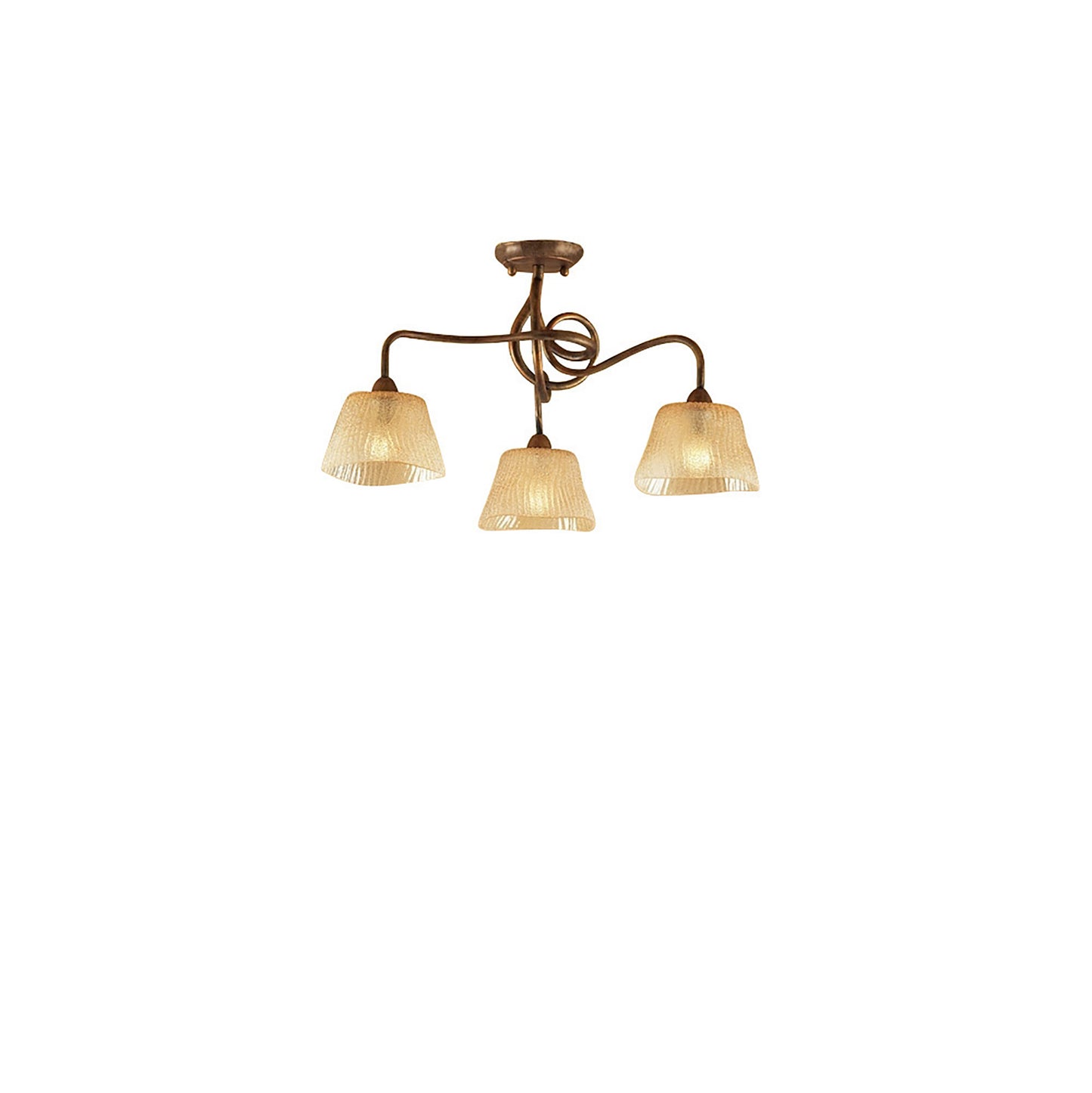 (0039 003) Tentacle Ceiling 3 Light E14, Rustic Gold by Mantra