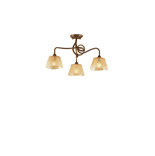 (0039 003) Tentacle Ceiling 3 Light E14, Rustic Gold by Mantra