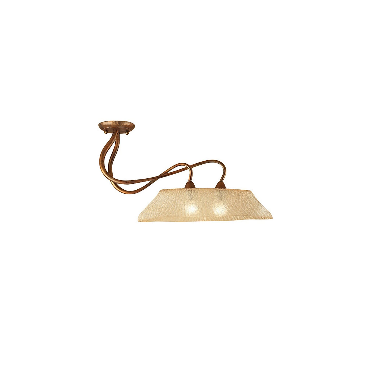 (0039 004) Tentacle Ceiling 2 Light E14, Rustic Gold by Mantra