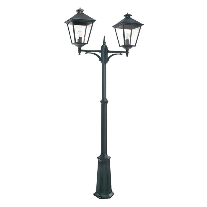 Turin Grande 2 Light Twin Lamp Post - Black
